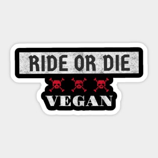 Vegan Ride or Die Skulls Sticker